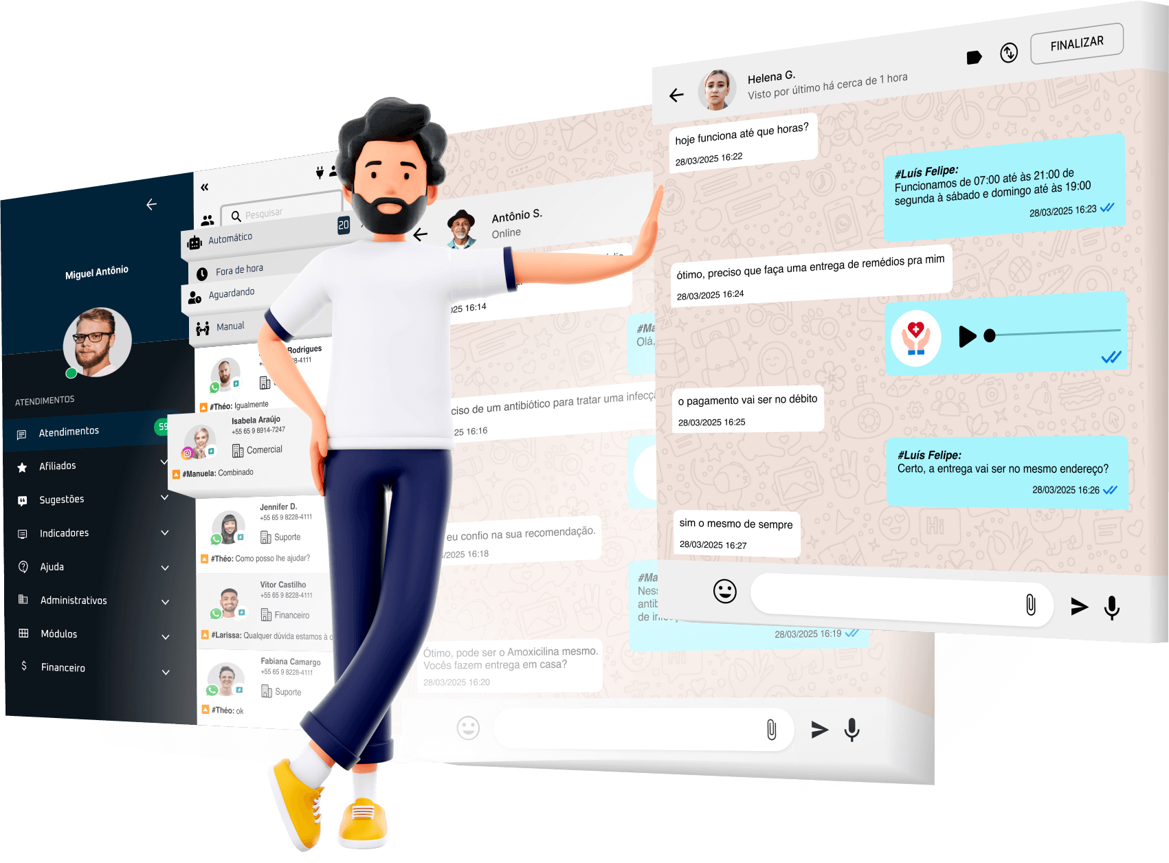 GIGAChat: atendimento WhatsApp com automação, multi atendentes e chatbot