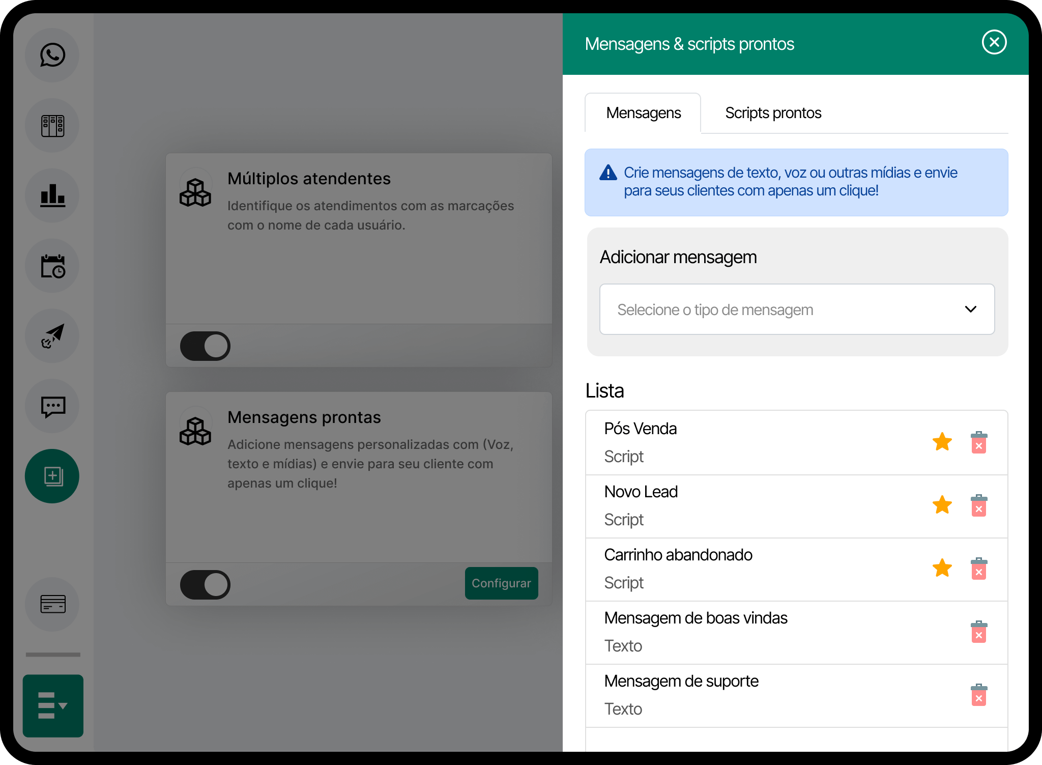 Mensagens e scripts prontos no GIGAChat